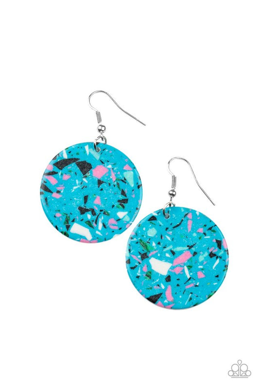 ​Tenaciously Terrazzo - Blue - Paparazzi Earring Image