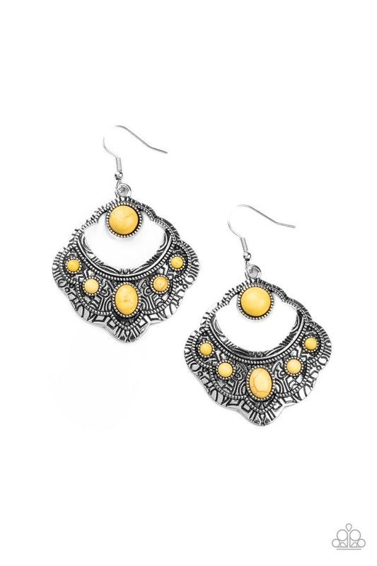 ​Saguaro Sunset - Yellow - Paparazzi Earring Image