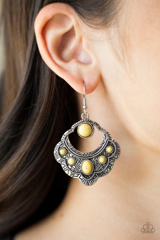 ​Saguaro Sunset - Yellow - Paparazzi Earring Image