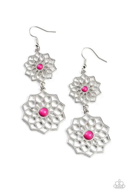 Posh Posy - Pink - Paparazzi Earring Image