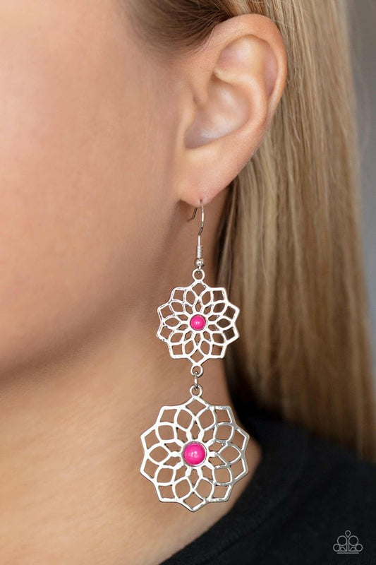 Posh Posy - Pink - Paparazzi Earring Image