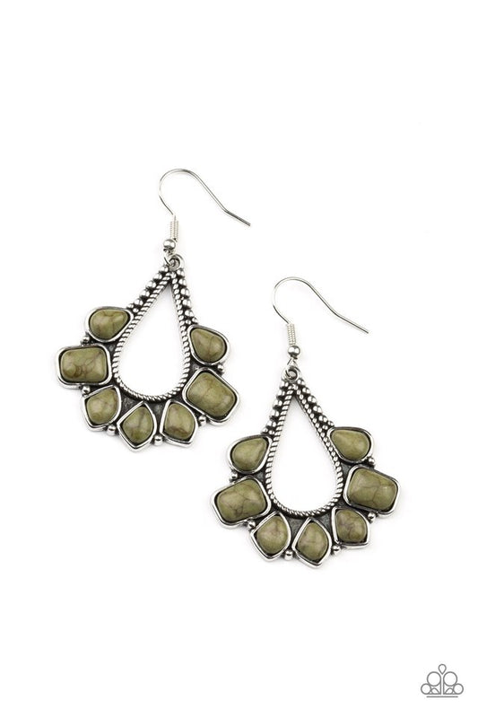 Mesa Trek - Green - Paparazzi Earring Image