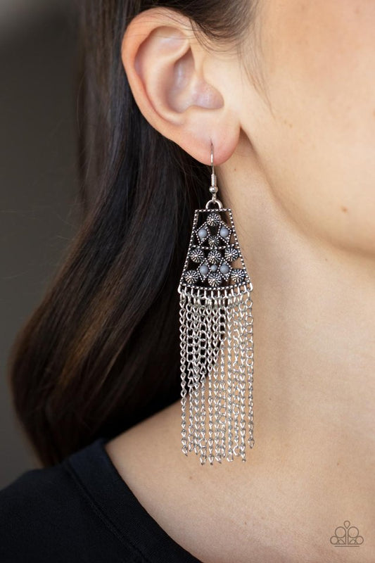 ​Cleopatras Allure - Silver - Paparazzi Earring Image