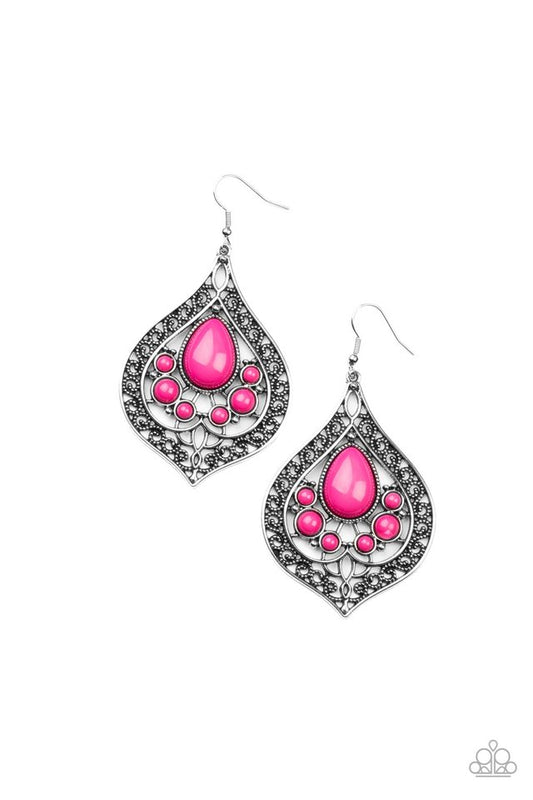 ​New Delhi Nouveau - Pink - Paparazzi Earring Image