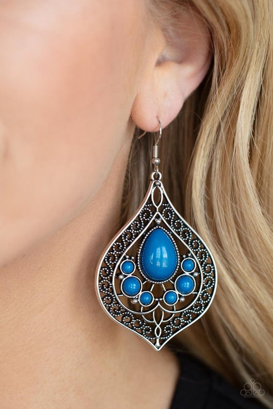 ​New Delhi Nouveau - Blue - Paparazzi Earring Image