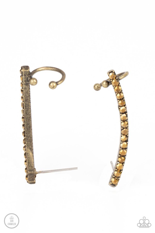 Give Me The SWOOP - Brass Post Earring - Paparazzi Earring Image