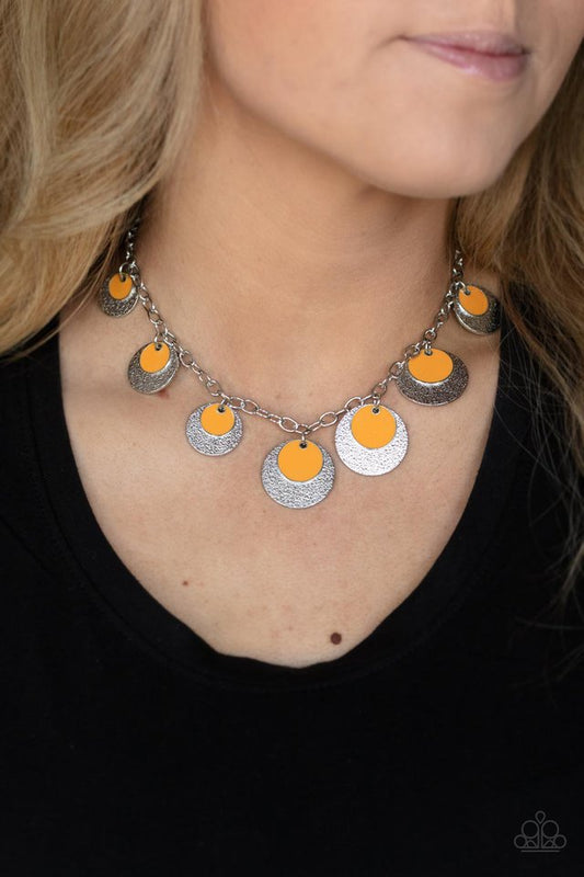 The Cosmos Are Calling - Orange - Paparazzi Necklace Image