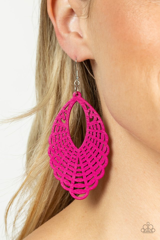 ​Tahiti Tankini - Pink - Paparazzi Earring Image