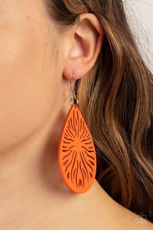 Sunny Incantations - Orange - Paparazzi Earring Image