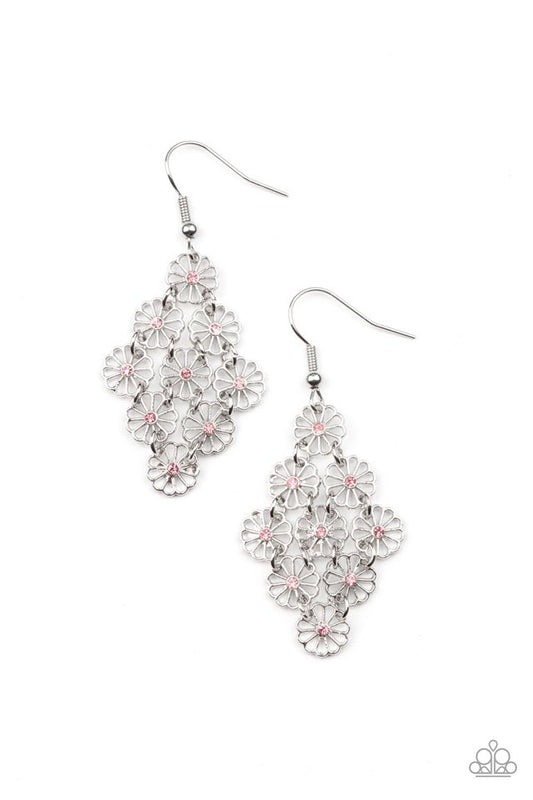 Bustling Blooms - Pink - Paparazzi Earring Image