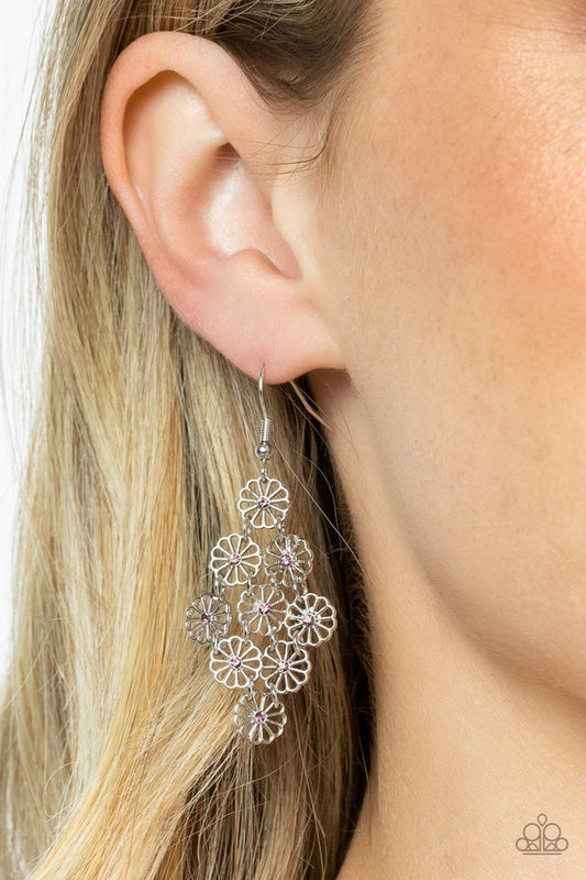 ​Bustling Blooms - Purple - Paparazzi Earring Image