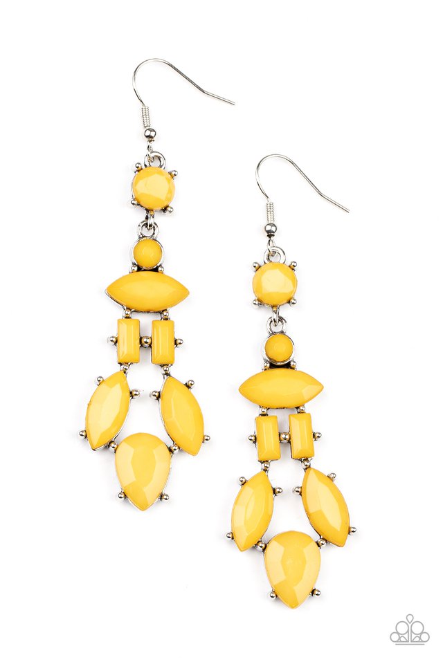 ​Visually Vivacious - Yellow - Paparazzi Earring Image