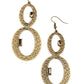 ​OVAL and OVAL Again - Brass - Paparazzi Earring Image