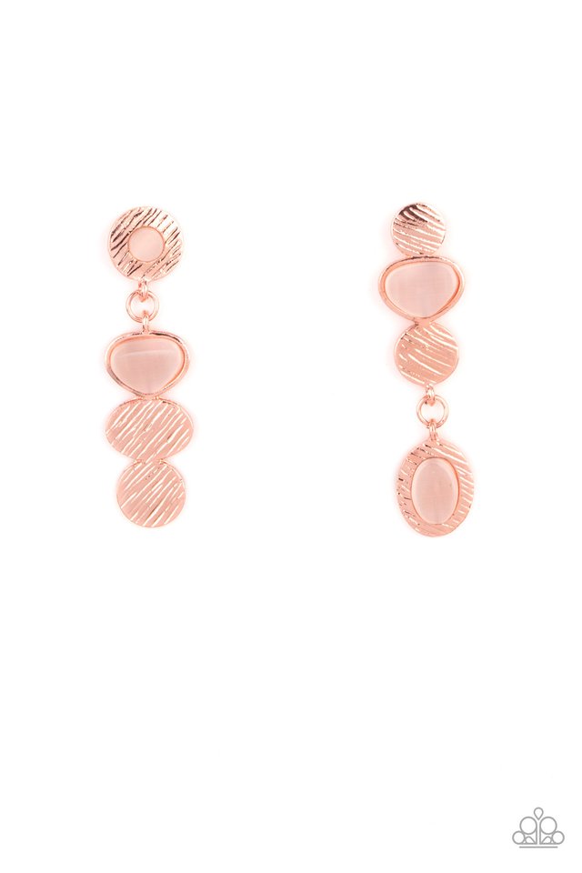 Asymmetrical Appeal - Copper - Paparazzi Earring Image