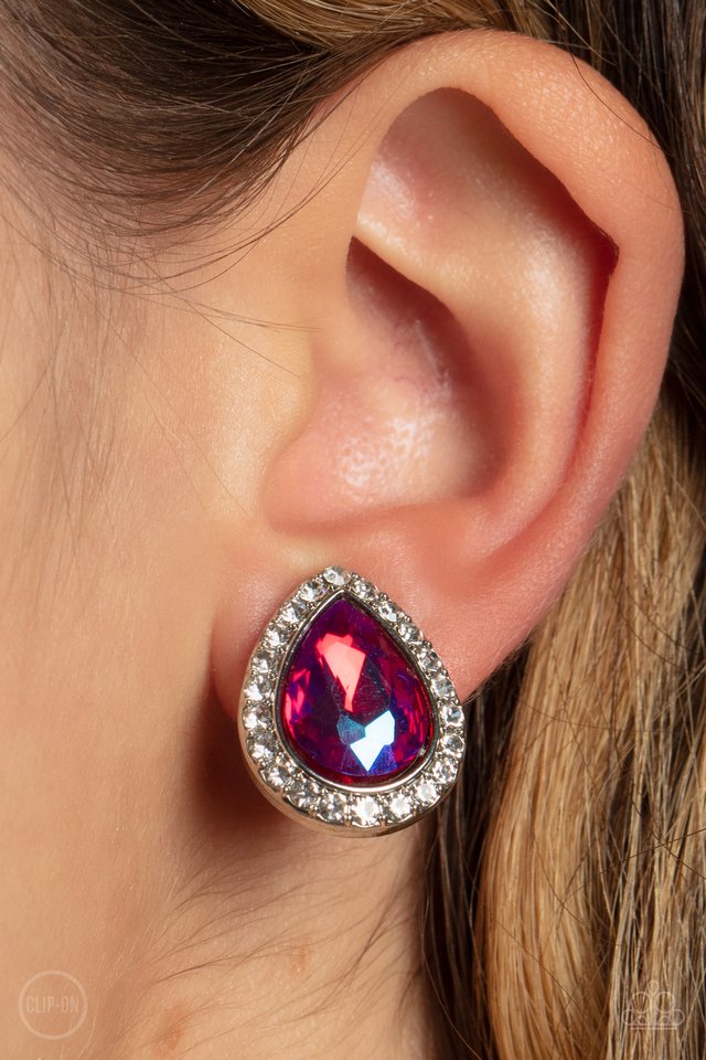 Cosmic Castles - Pink - Paparazzi Earring Image