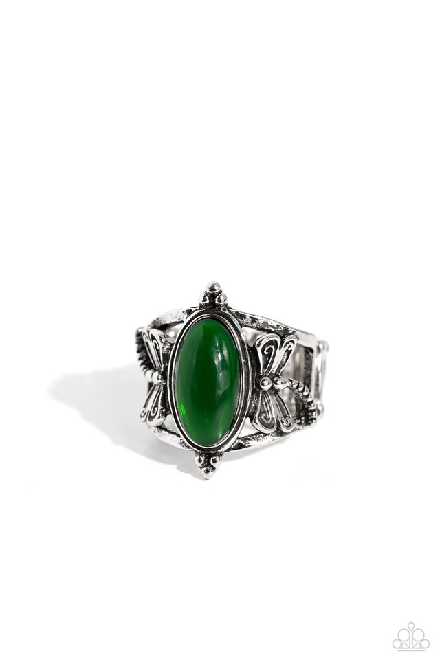 Dance of the Dragonflies - Green - Paparazzi Ring Image