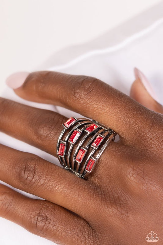 ​Exceptional Edge - Red - Paparazzi Ring Image