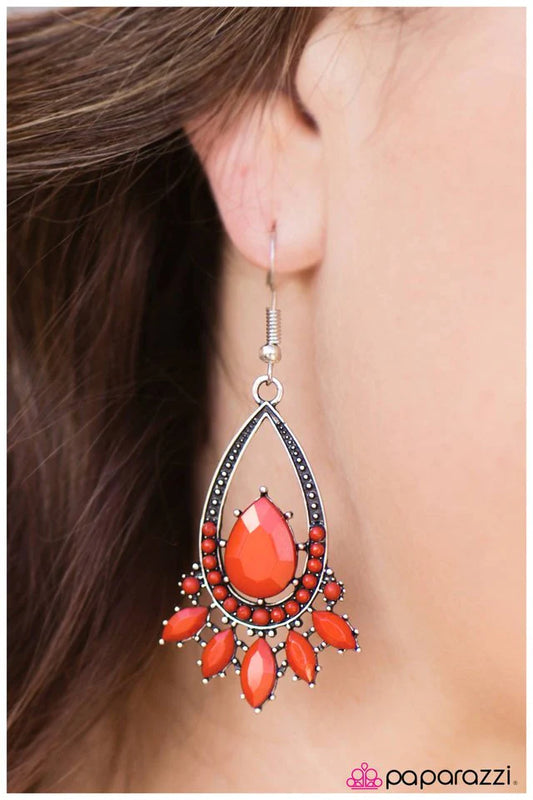 Paparazzi Earring ~ Something Borrowed - Orange