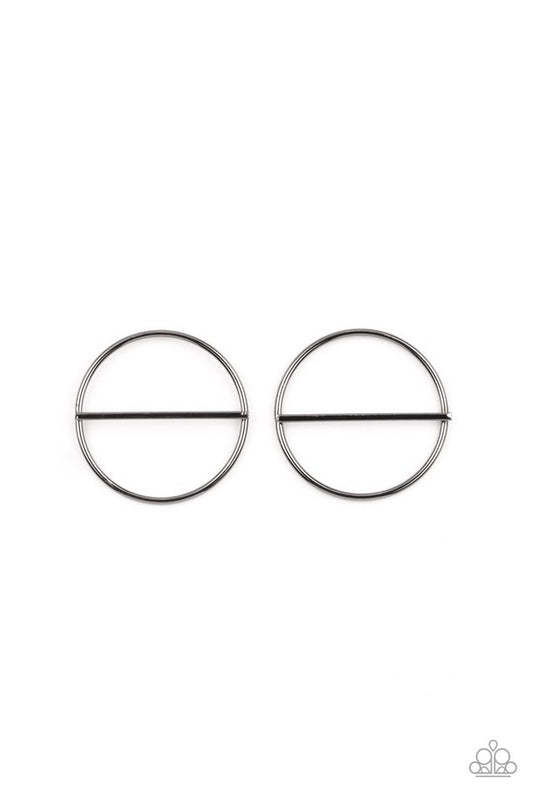 Dynamic Diameter - Black - Paparazzi Earring Image