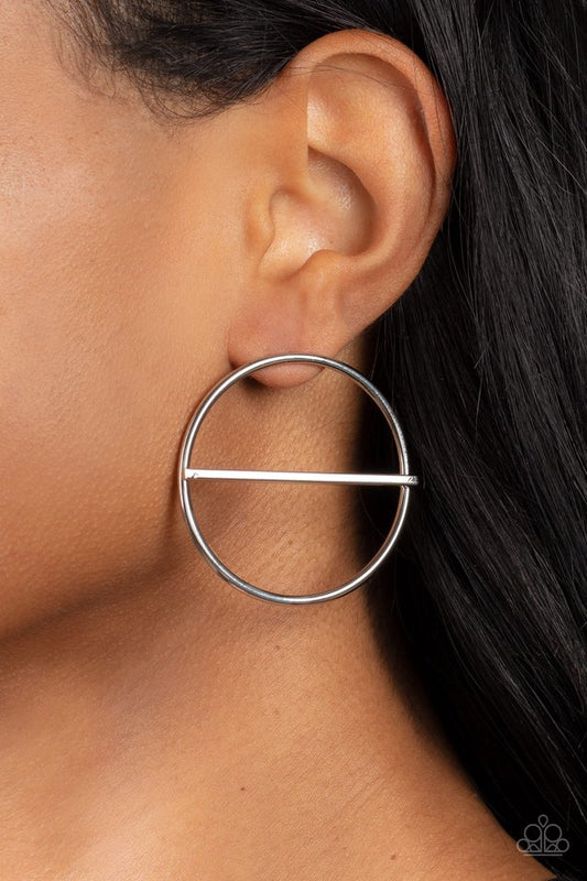 ​Dynamic Diameter - Silver - Paparazzi Earring Image