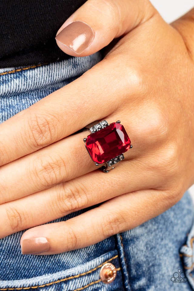 ​Epic Proportions - Red - Paparazzi Ring Image