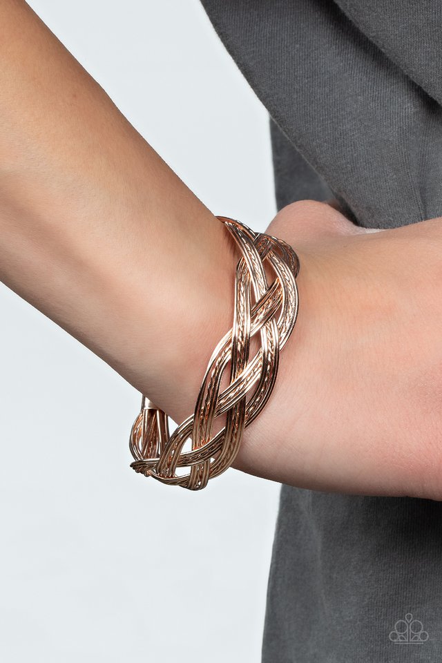 ​Get Your Wires Crossed - Rose Gold - Paparazzi Bracelet Image