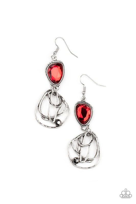 ​Galactic Drama - Red - Paparazzi Earring Image