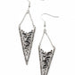 ​Sharp-Dressed Drama - Silver - Paparazzi Earring Image