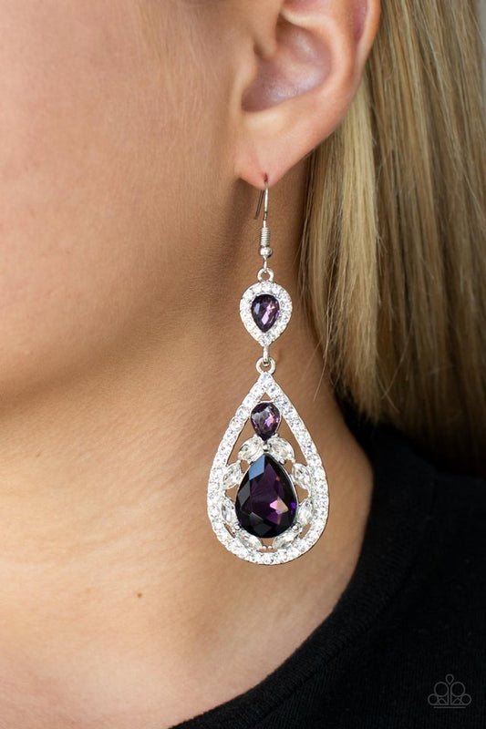 ​Posh Pageantry - Purple - Paparazzi Earring Image