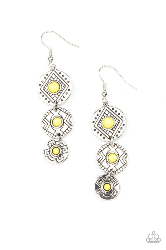 Totem Temptress - Yellow - Paparazzi Earring Image