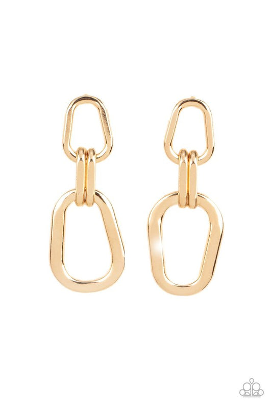 Harmonic Hardware - Gold - Paparazzi Earring Image