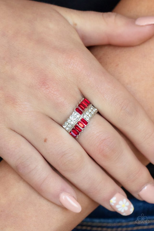 Put Them in Check - Red - Paparazzi Ring Image
