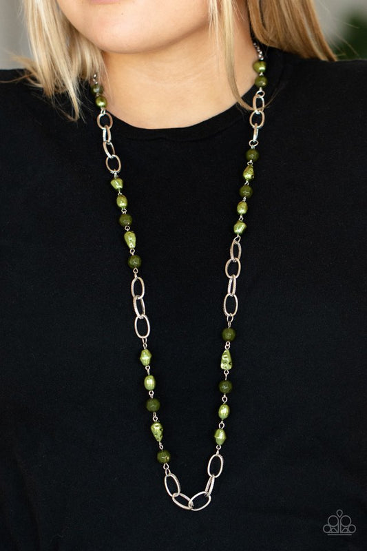 ​Tea Party Tango - Green - Paparazzi Necklace Image