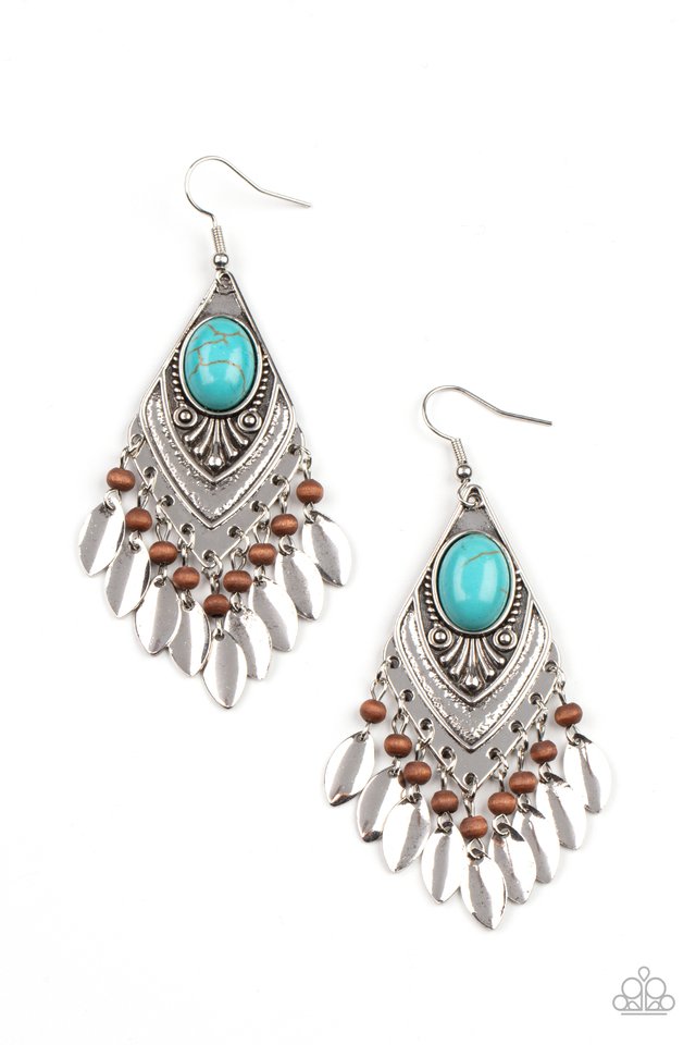 Earthy Etiquette - Blue - Paparazzi Earring Image