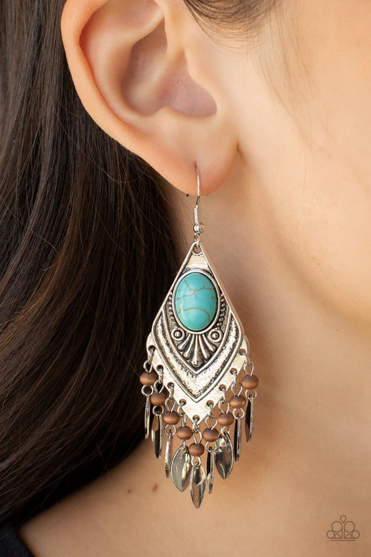 Earthy Etiquette - Blue - Paparazzi Earring Image