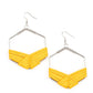 Suede Solstice - Yellow - Paparazzi Earring Image