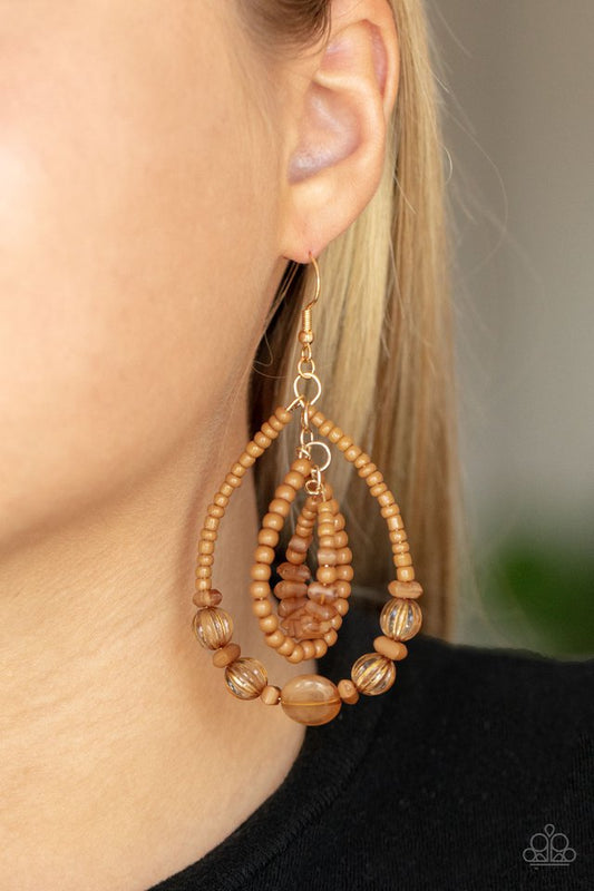 Prana Party - Brown - Paparazzi Earring Image