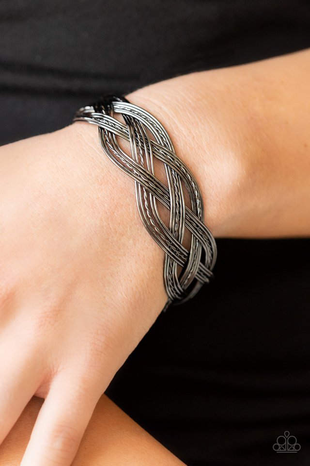 Get Your Wires Crossed - Black - Paparazzi Bracelet Image