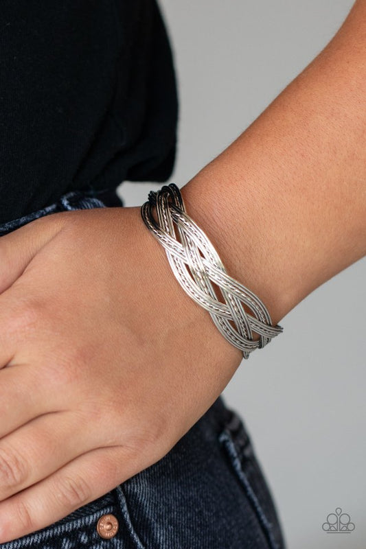 ​Get Your Wires Crossed - Silver - Paparazzi Bracelet Image