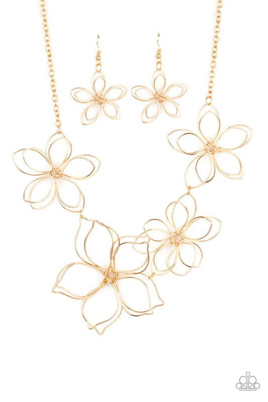 Flower Garden Fashionista - Gold - Paparazzi Necklace Image