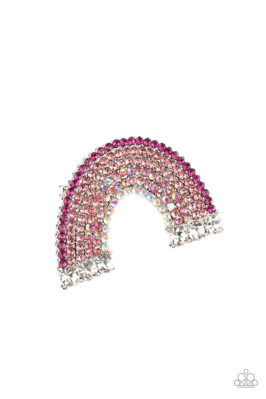 Somewhere Over The RHINESTONE Rainbow - Pink - Paparazzi Hair Accessories Image