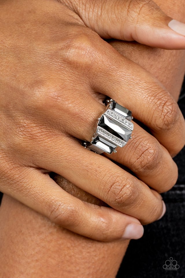 A GLITZY Verdict - Silver - Paparazzi Ring Image