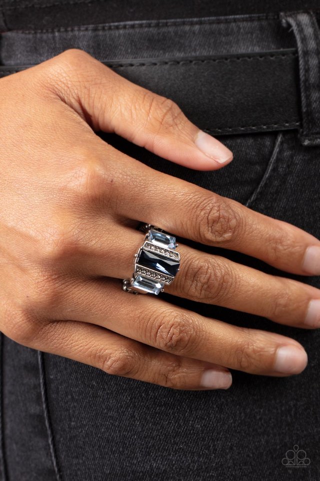 ​A GLITZY Verdict - Blue - Paparazzi Ring Image