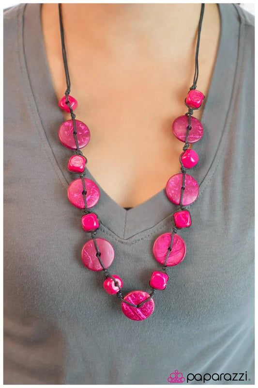 Paparazzi Necklace ~ Boardwalk Beauty - Pink