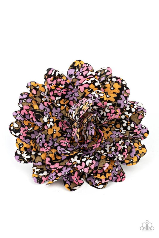 Positively Flower Patch - Black - Paparazzi Hair Accessories Image