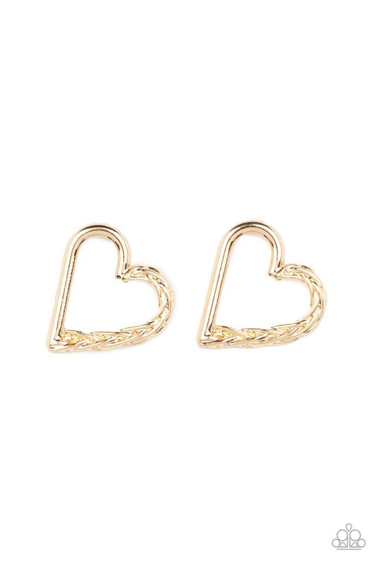 Cupid, Who? - Gold - Paparazzi Earring Image