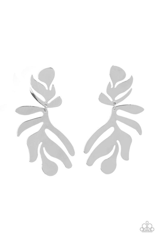 ​Palm Picnic - Silver - Paparazzi Earring Image