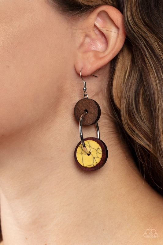 ​Artisanal Aesthetic - Yellow - Paparazzi Earring Image