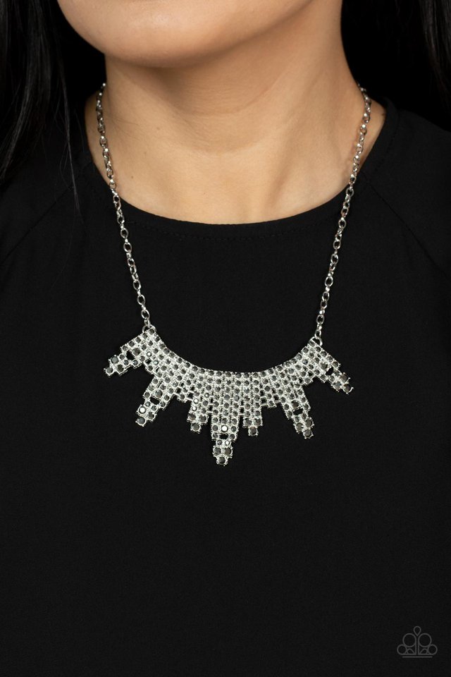 Skyscraping Sparkle - Silver - Paparazzi Necklace Image
