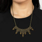 Skyscraping Sparkle - Brass - Paparazzi Necklace Image